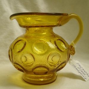Vintage Kanawha Glass Thumbprint Pitcher Creamer